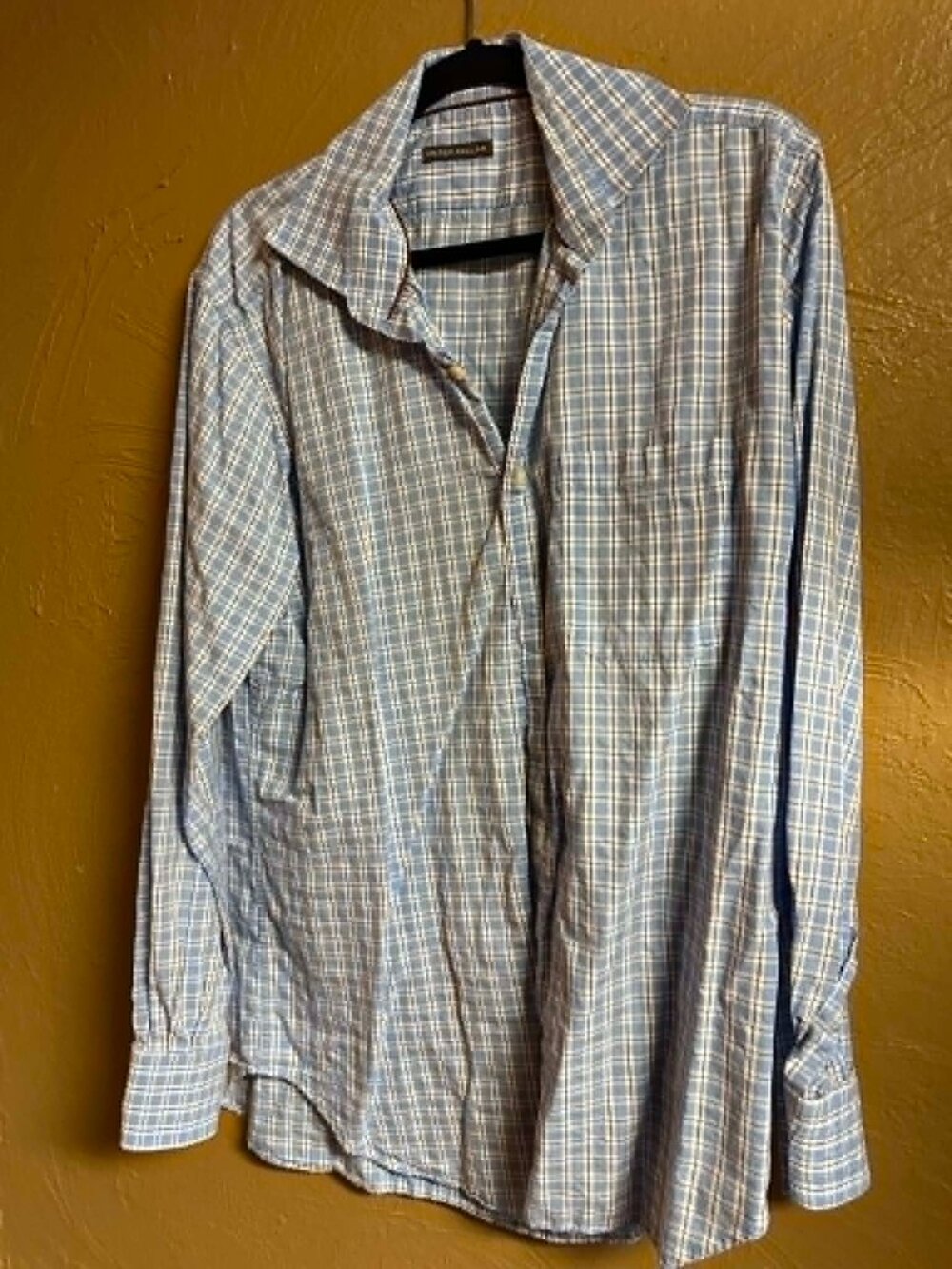 Peter Millar Men's Plaid Long Sleeve Button Up Shirt 100% Cotton Size Large #207